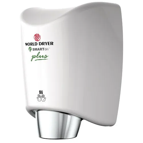 WORLD DRYER® K48-974P SMARTdri® Plus Hand Dryer - White Epoxy on Aluminum (50 Hz ONLY - NOT for use in North America)