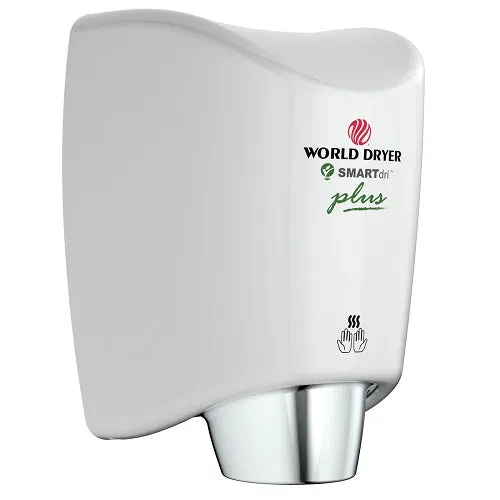 WORLD DRYER® K48-974P SMARTdri® Plus Hand Dryer - White Epoxy on Aluminum (50 Hz ONLY - NOT for use in North America)