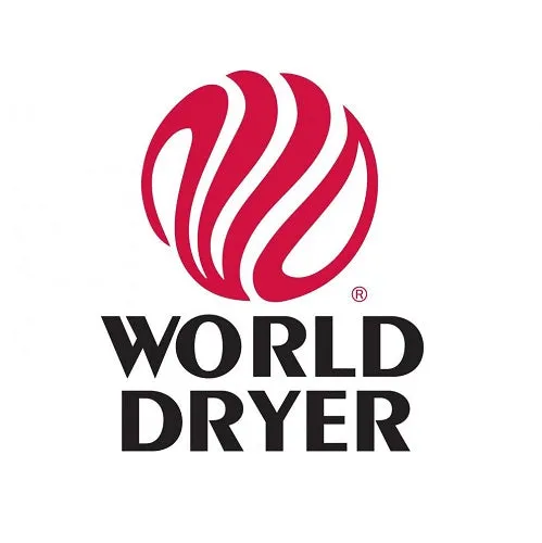 WORLD DRYER® RB-974 Airstyle™ Model B Series Hair Dryer - Cast-Iron White Porcelain Push Button Recess-Mounted